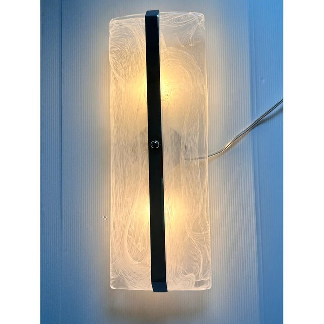 Contemporary Alabastro Murano Glass and Chromed Sconces by Simoeng for Simoeng, Set of 2 For Sale - Image 3 of 6