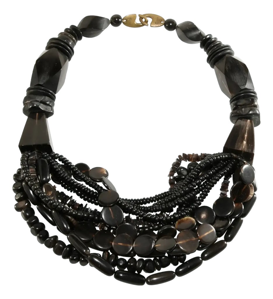 Vintage Gerda Lynggaard for Monies Necklace Black Ebony 