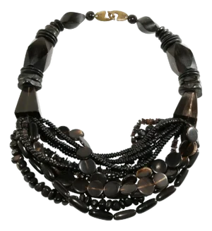 Vintage Gerda Lynggaard for Monies Necklace Black Ebony & Wood Dyed Horn