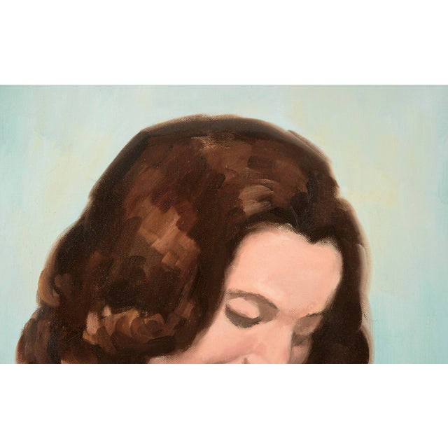 Portrait of a Woman and Infant in White - Oil on Canvas Natalie Wood Elegant portrait of a woman and her newborn child...