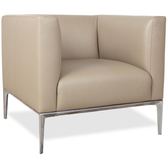 Jaan 3-Seater Sofa and Lounge Chairs in Cream Leather and Chrome from Walter Knoll / Wilhelm Knoll, Set of 3 For Sale - Image 5 of 18