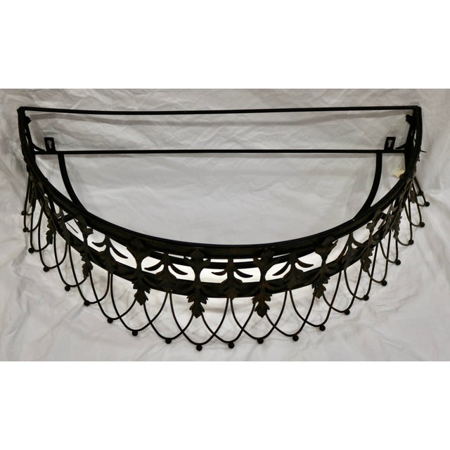 Arts & Crafts Mid 20th Century Metal Decorative Wall Mounted Bed Crown For Sale - Image 3 of 8