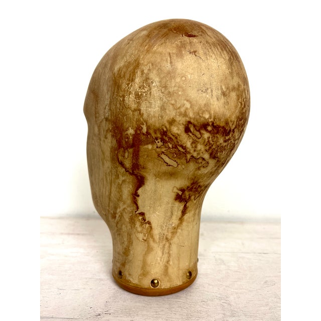 Antique Wooden Milliners Head, 1900s For Sale - Image 10 of 15