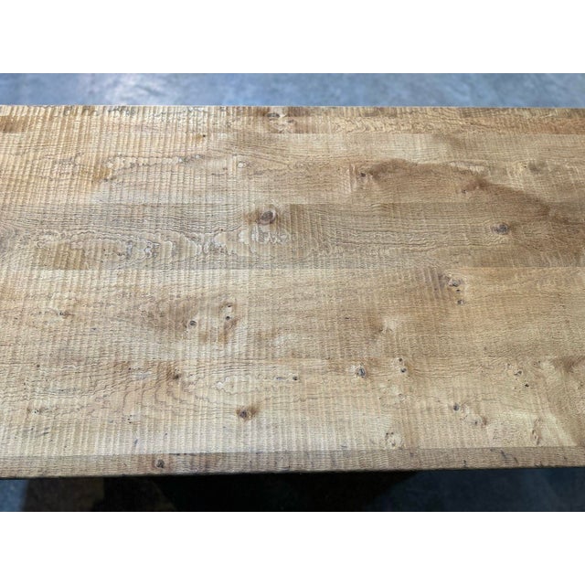 French Bleached Oak Farmhouse Dining Table, 1925 For Sale - Image 13 of 18