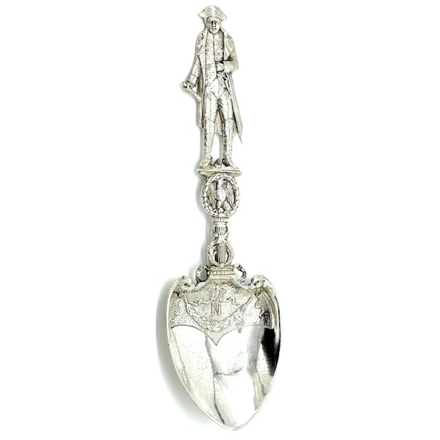 19th C. French Silver Commemorative Three-Dimensional Napoleon Portrait Spoon For Sale - Image 11 of 12