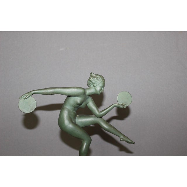 1930s Art Deco Cast Iron Dancer Babbitt by Derenne, 1930 For Sale - Image 5 of 13