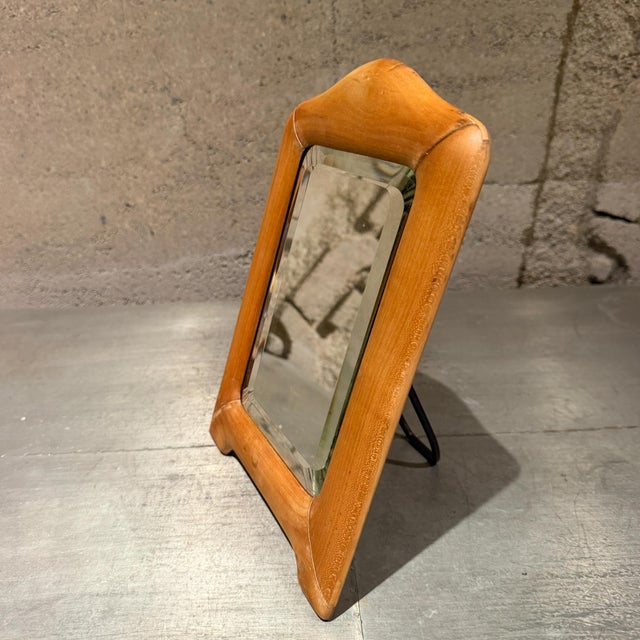 Mid-Century Modern Solid Blond Wood Tabletop Vanity Beveled Edges For Sale - Image 14 of 17