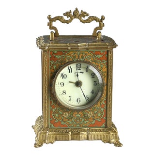 Vintage Carriage Clock in Bronze For Sale