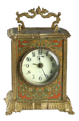 Vintage Carriage Clock in Bronze