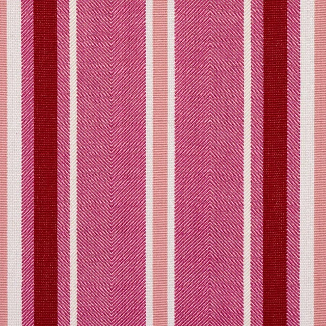 Contemporary Schumacher Minzer Cotton Stripe Fabric in Pink For Sale - Image 3 of 4