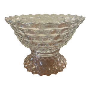 Mid 20th Century Fostoria American Pattern Clear Glass Punch Bowl