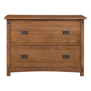 Mission Oak 2-Drawer Lateral File Cabinet – Walnut Stain For Sale