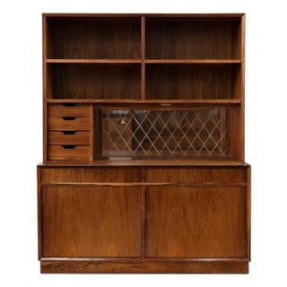 Danish Rosewood Cabinet System attributed to O. Bank Larsen for Skjern Furniture Factory, Denmark, 1960s, Set of 2 For Sale