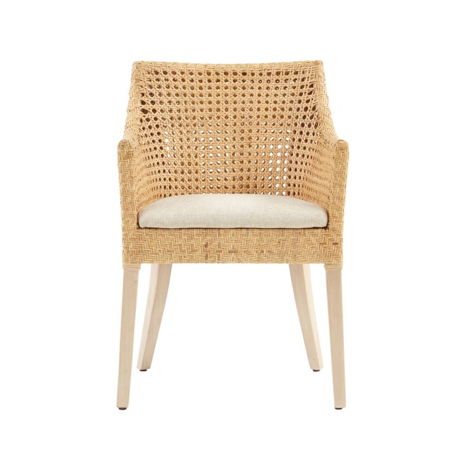 Blora Arm Chair, Beige, Rattan For Sale - Image 4 of 4