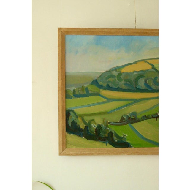 Original mid century swedish oil on canvas – landscape by rudolf flink – vintage & framed, 60 x 46 cm (23.6 x 18.1 in) a...