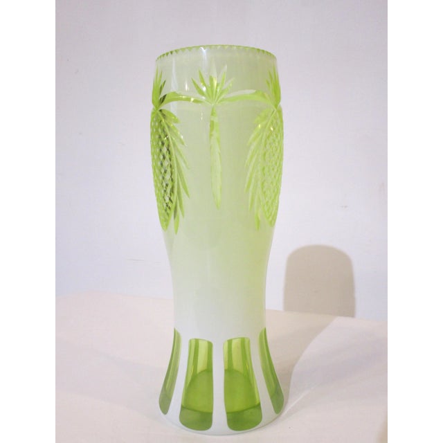 Glass Art Deco Bohemian Pineapple Cut Glass Vase For Sale - Image 7 of 10