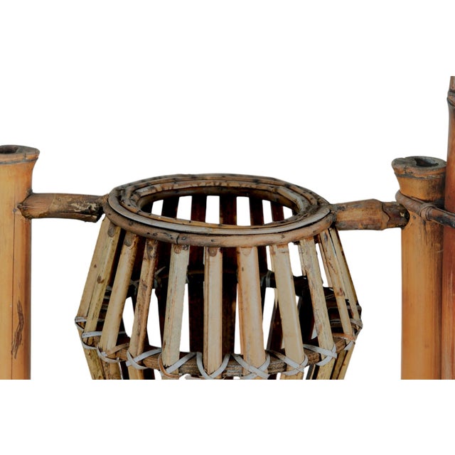 Wood 1970’s Folding Bamboo Plant Stand For Sale - Image 7 of 11