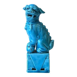 Blue Foo Lion Dog Decorative Object, Circa 1960s