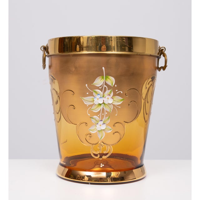 Murano Gold Decorated Glass Ice Bucket, Italy, 1950 For Sale - Image 14 of 14