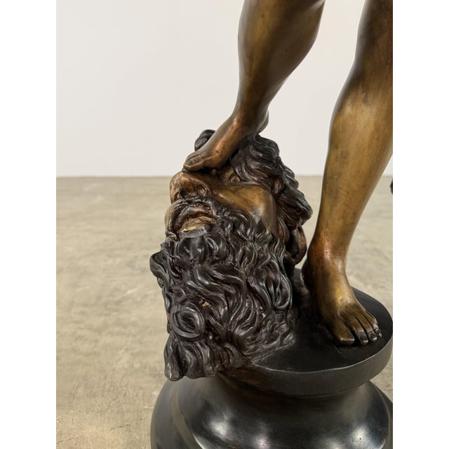 David and Goliath Bronze Sculpture, After Antonin Mercié - 38” Tall, Classical Figure For Sale - Image 4 of 16