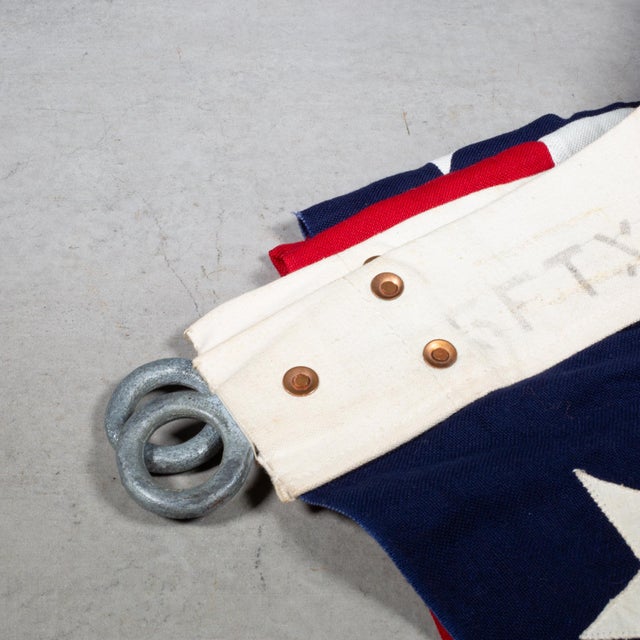 Metal Large Philadelphia q.m. Depot American Flag With 48 Stars c.1940-1950 For Sale - Image 7 of 8