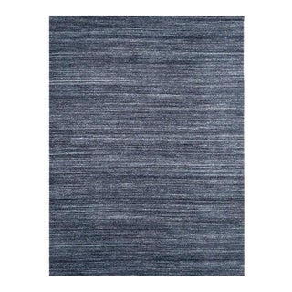 9x12 Gray Hand-Knotted Wool Striated Texture Geometric Modern Carpet Rug For Sale