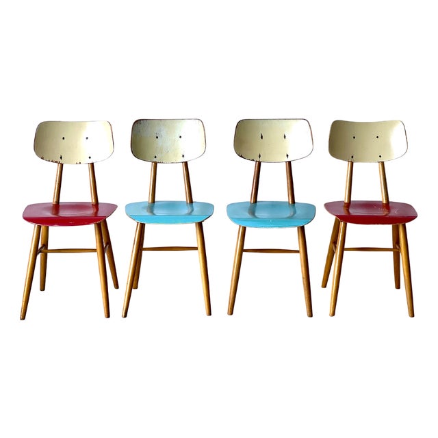 Dining Chairs from Ton, 1960s, Set of 4 For Sale