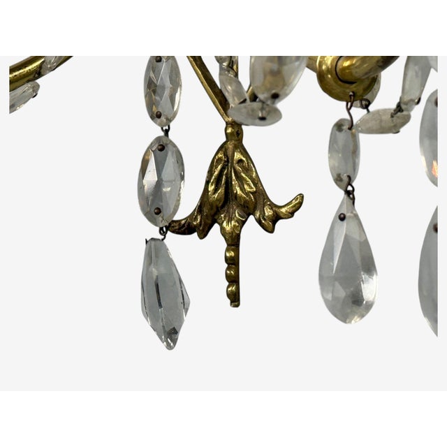 1950s Neoclassical Style, Wall Sconces, Bronze, Crystal, France - a Pair For Sale - Image 10 of 11