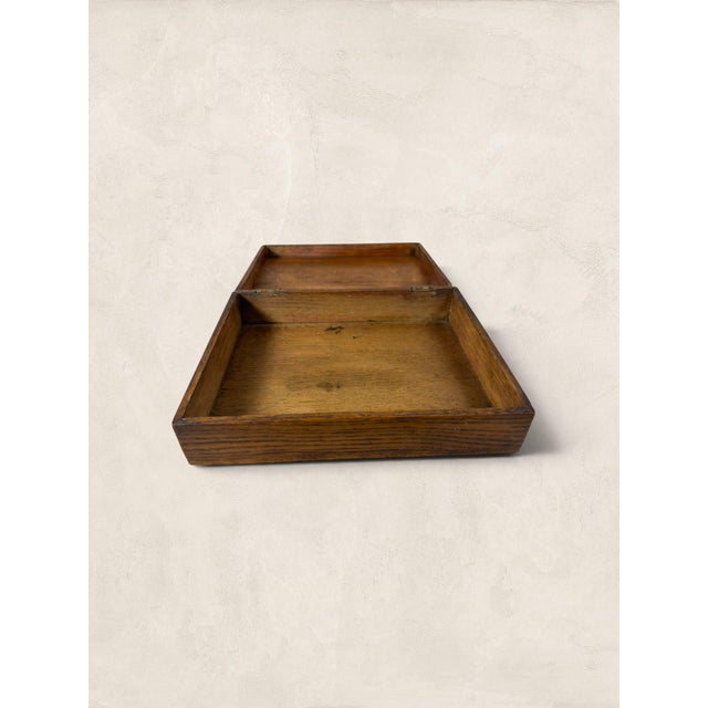 Antique English Hinged Oak Box For Sale - Image 15 of 17