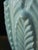 Vintage ceramic table lamp from Manises, in an elegant sky blue. It features an ornamental design with delicate leaf...