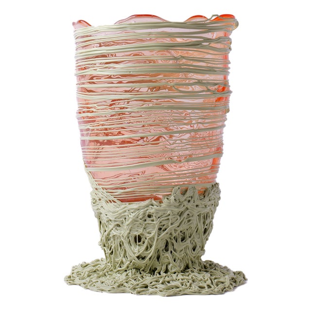 Spaghetti Vase in Clear Light Ruby by Gaetano Pesce for Fish Design For Sale