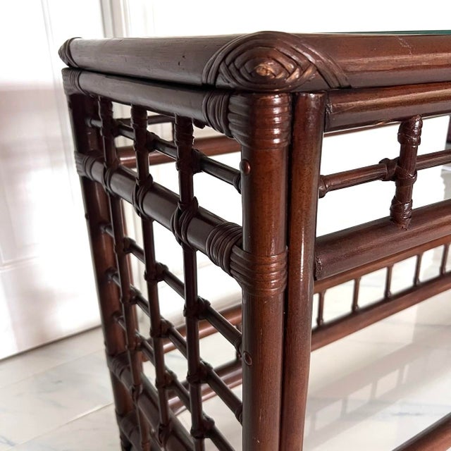 1970s 1970s Faux Bamboo Console Table, Attributed to Brown Jordan For Sale - Image 5 of 8