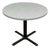 1980's 36 Inch Round Stone Composite Pedestal Dining Table For Sale