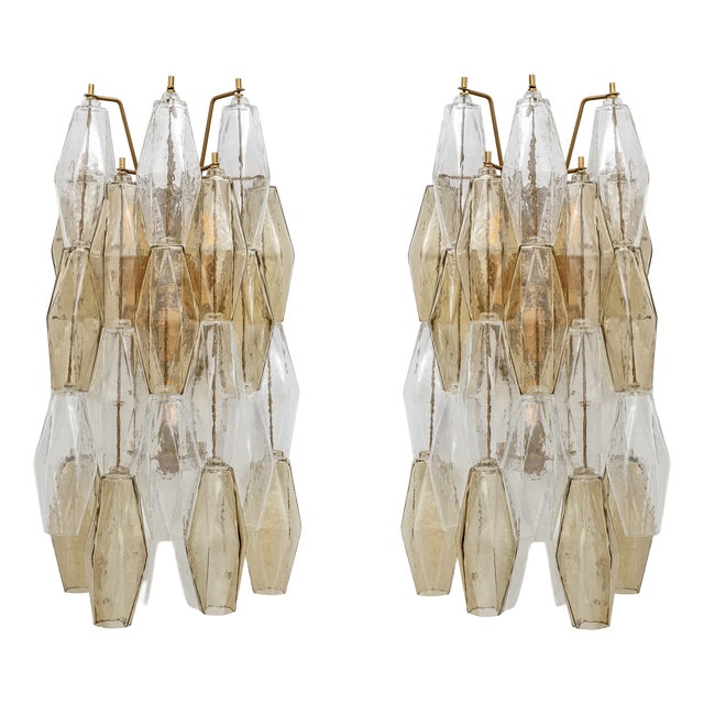 Mid-Century Italian Murano Glass Poliedri Sconces, 2000s, Set of 2 For Sale