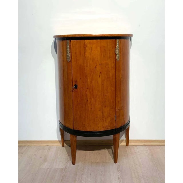 Rare Biedermeier / french Restauration period Demi-Lune half cabinet or console table from France, circa 1810. Solid...