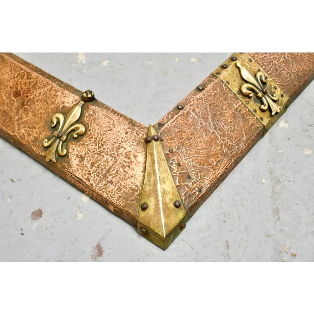 Arts & Crafts Victorian Brass and Copper Fender, 1890s For Sale - Image 4 of 6