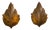 Brutalist Dutch Ceramic Leaf Wall Sconces, 1980s, Set of 2 For Sale
