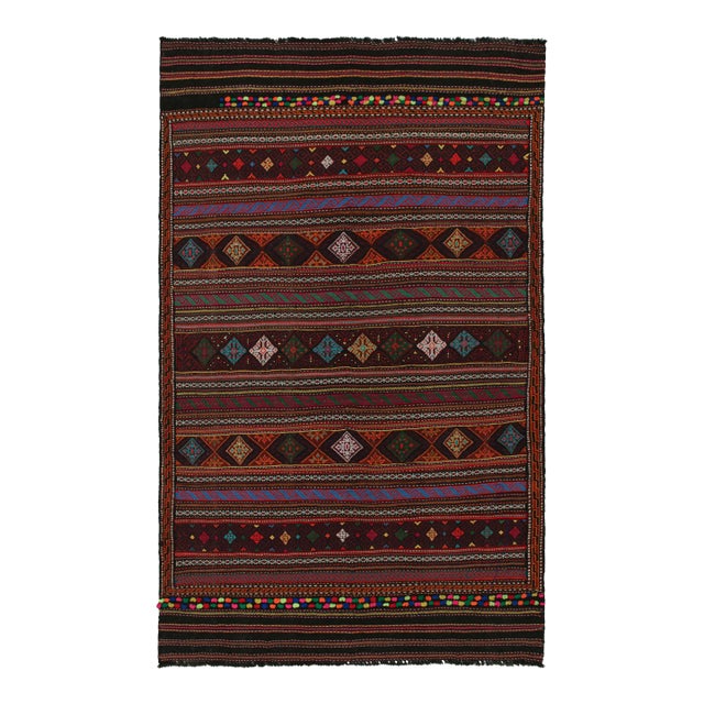 1950s Vintage Baluch Tribal Kilim With Colorful Geometric Patterns, From Rug & Kilim For Sale