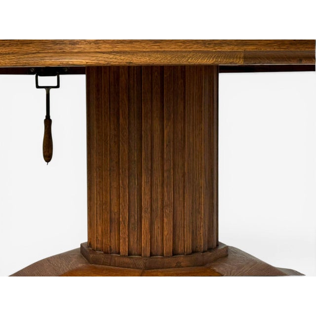 Josef Seiler, Rare Expanding Dining Table, Oak, Germany, 1920s For Sale - Image 12 of 16