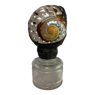 Vintage Mounted Spiral Shell Object For Sale