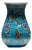 Handmade Ceramic Pear Vase (20cm) – Vibrant Aegean Turquoise – Geometric Meander Rim & Red Florals For Sale