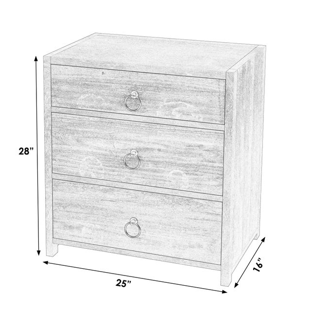 Modern Lark 25 in. W Wood 3 Drawer Nightstand, Washed Black For Sale - Image 3 of 8