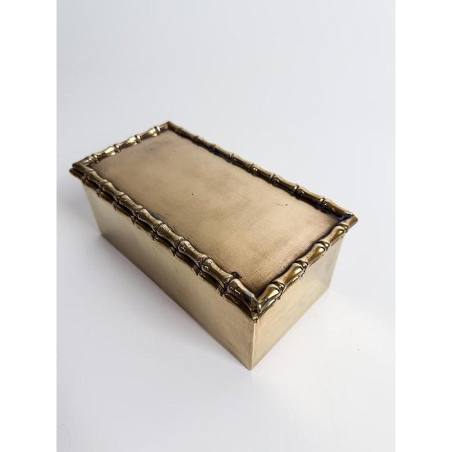 Mid-Century Modern Brass Faux Bamboo Box attributed to Maison Baguès, 1970s For Sale - Image 9 of 18