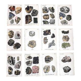 Antique 1916 Mineral Lithographs - Set of 12 For Sale