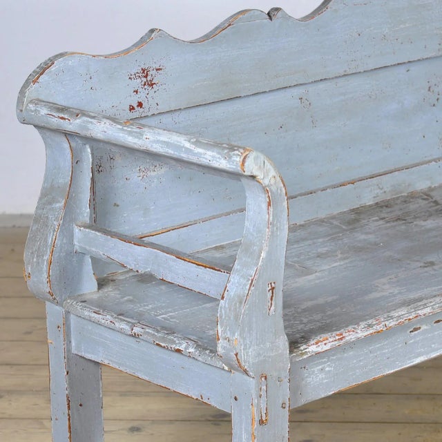 Antique Hungarian Pine Bench, 1900 For Sale - Image 9 of 14