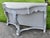 Antique Walnut Carved Hollywood Regency Style Console Table Painted Gray/Distres For Sale - Image 4 of 15