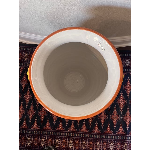 Vintage Leona Ceramiche Pottery 20” Umbrella Stand, Lemon Motif, Handmade in Florence, Italy For Sale In Dallas - Image 6 of 10