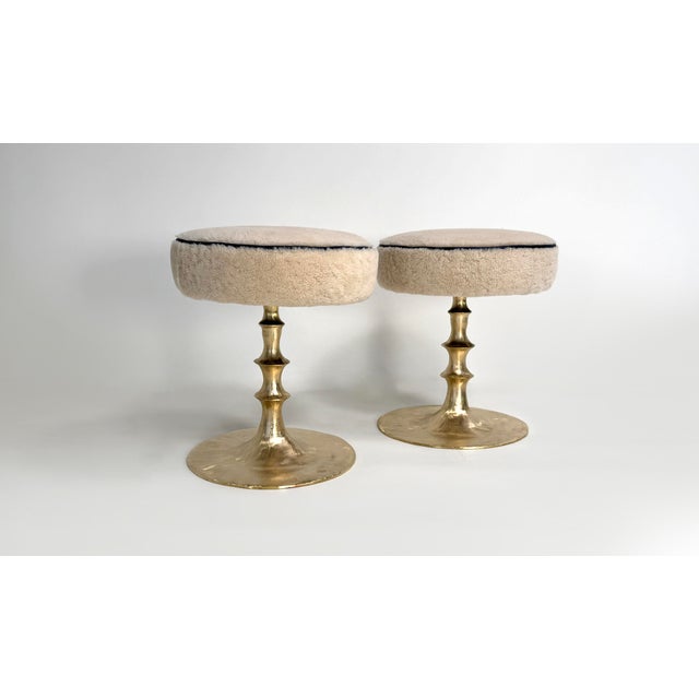 Contemporary St Paul Primo Stool, Gold Bronze For Sale - Image 3 of 8
