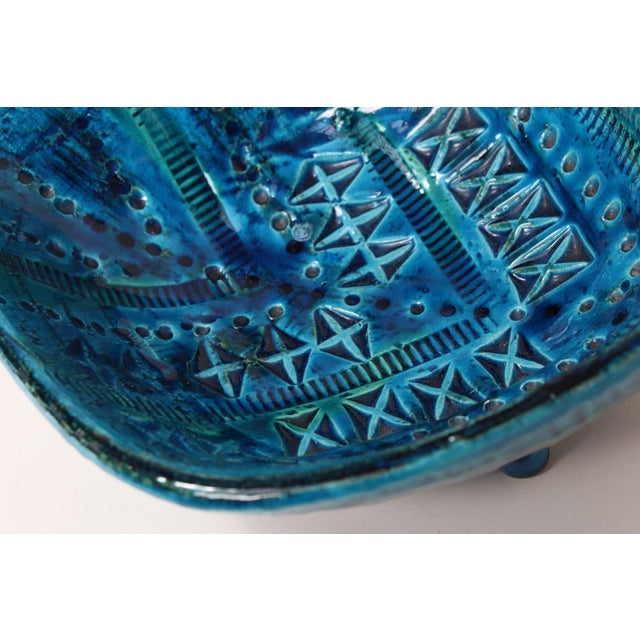 Italian Rimini Blu Glazed Leaf-Form Ceramic Vide Poche by Aldo Londi for Bitossi For Sale - Image 16 of 18