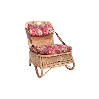 Single Folding Rattan Picnic Chair For Sale